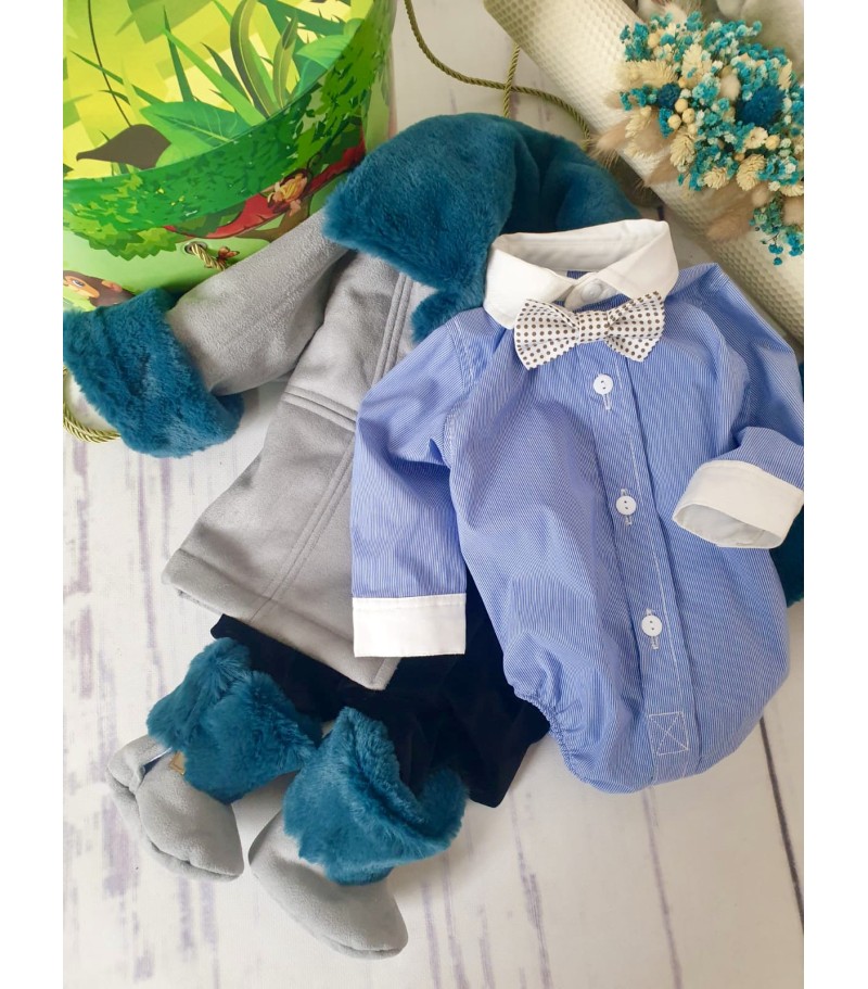 Set botez Puf Gri