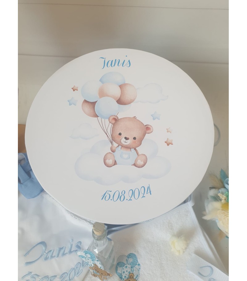 Infinity balloon, trusou complet botez baieti