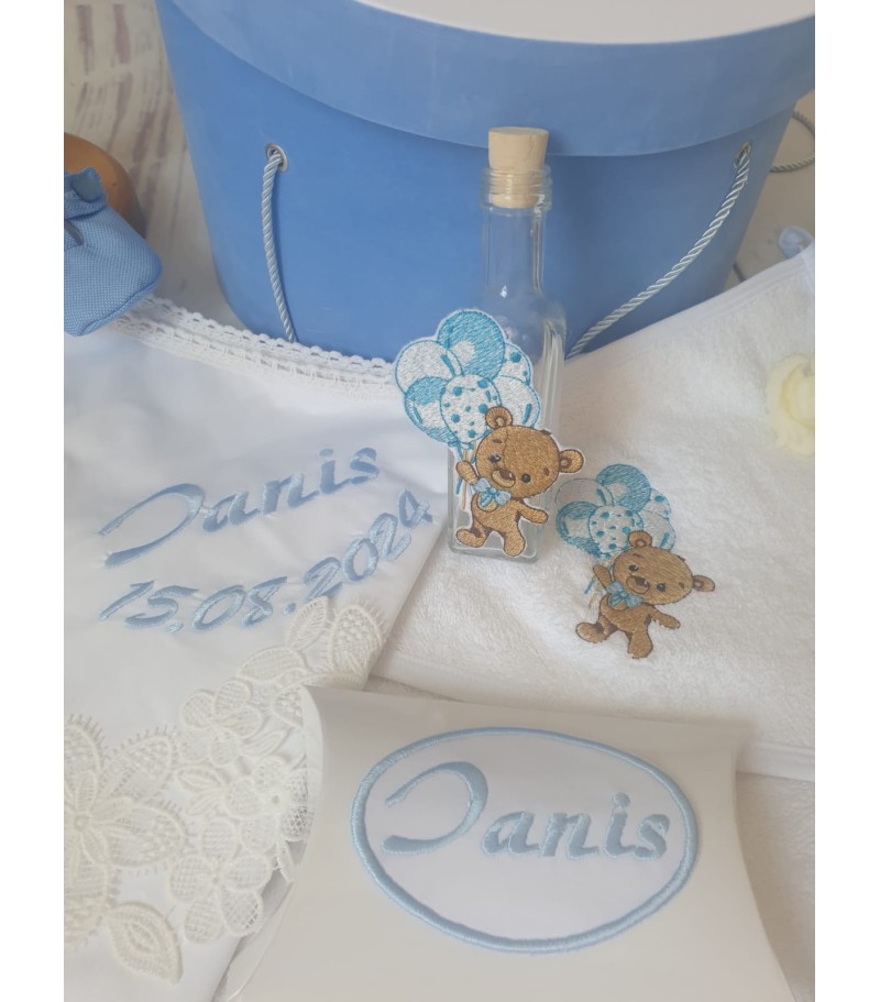 Infinity balloon, trusou complet botez baieti