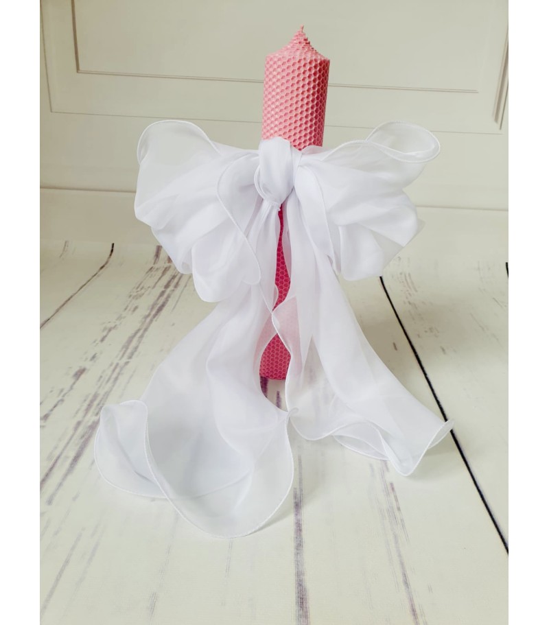 Magnolia, set complet cu trusou, cutie si lumanare pentru botez fetite