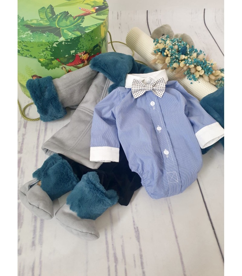 Set botez Puf Gri