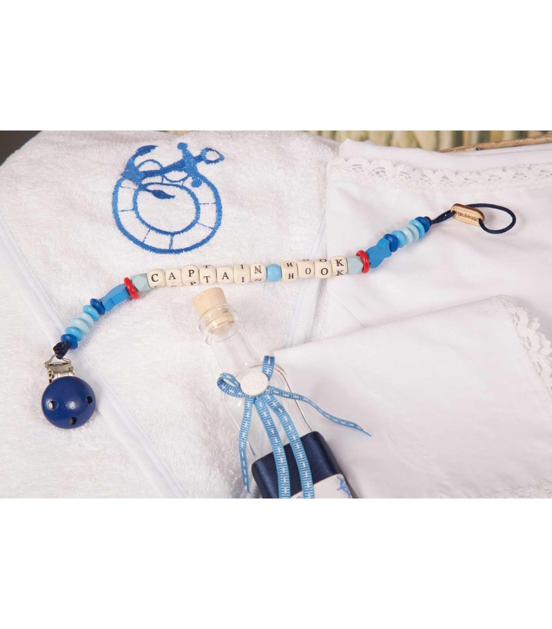 Trusou botez Captain Hook cu lantisor suzeta