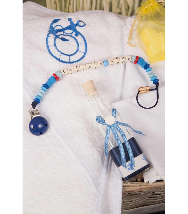 Trusou botez Captain Hook cu lantisor suzeta