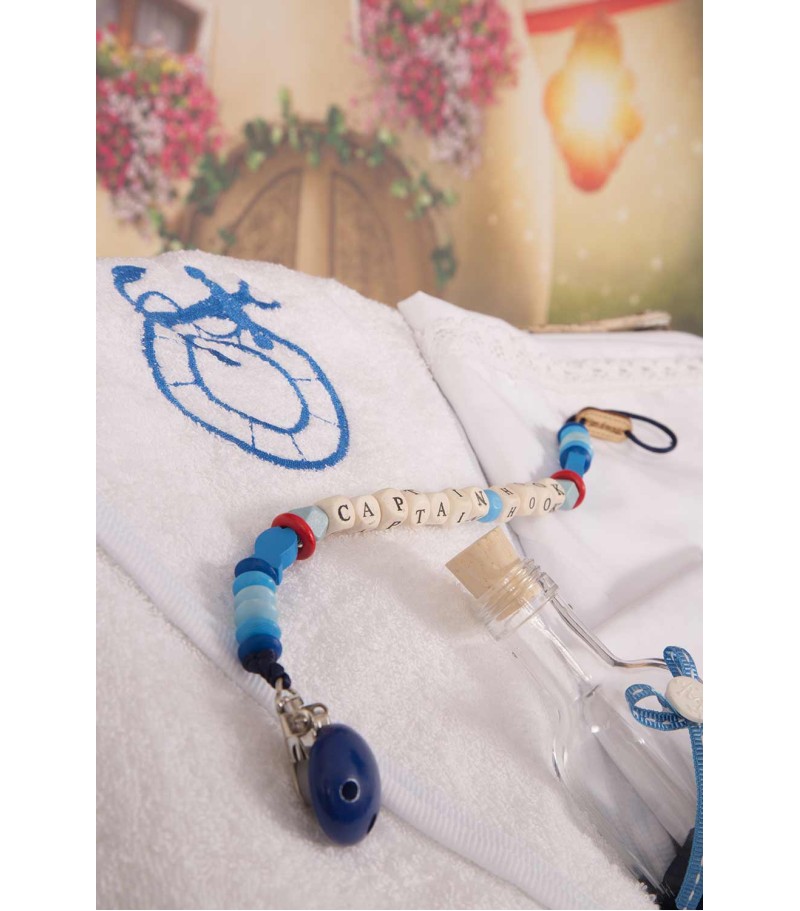 Trusou botez Captain Hook cu lantisor suzeta