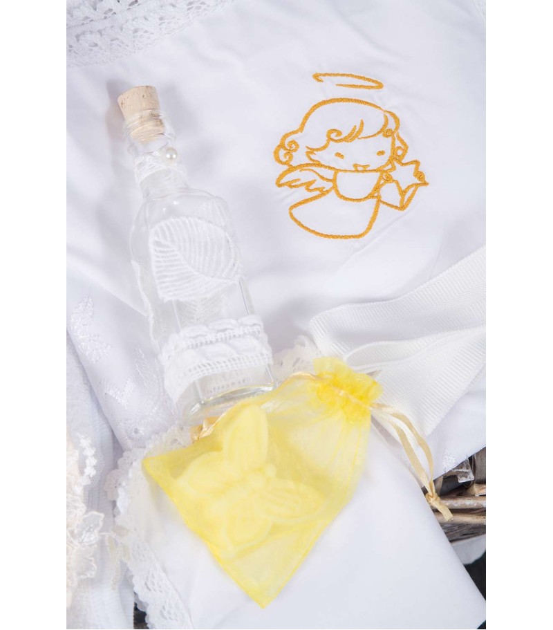 Trusou botez Little Angel cu lantisor suzeta