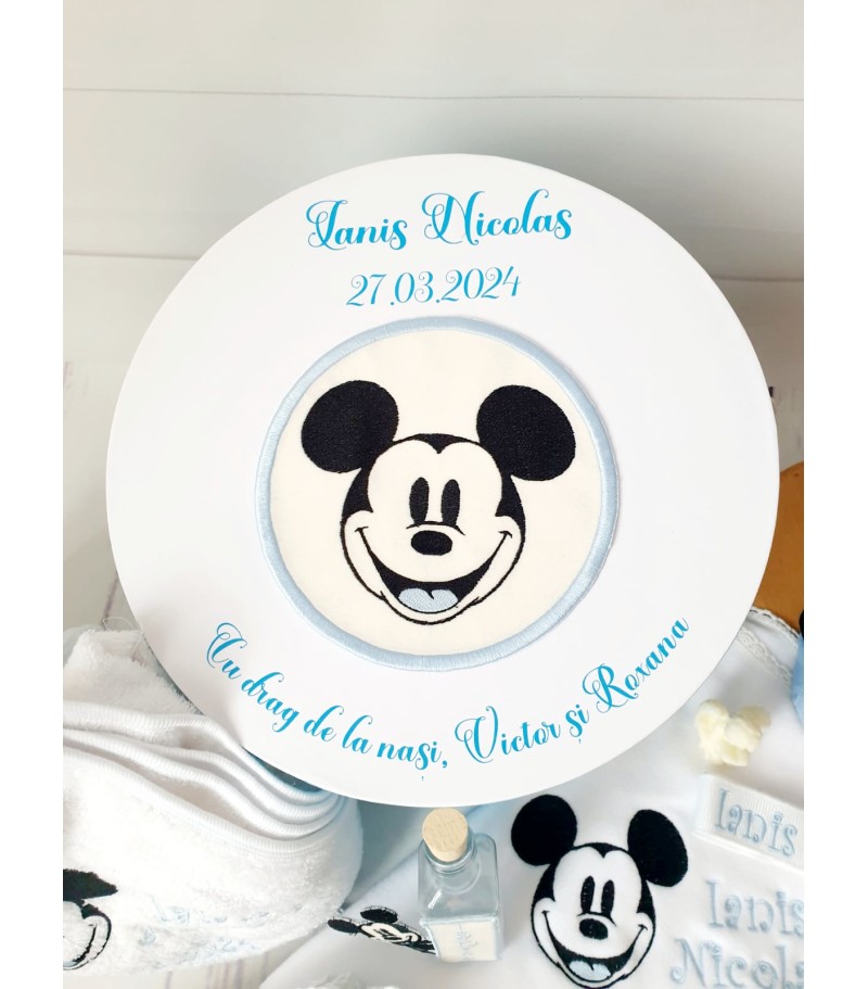 Mickey blue summer, Trusou complet botez baieti cu body