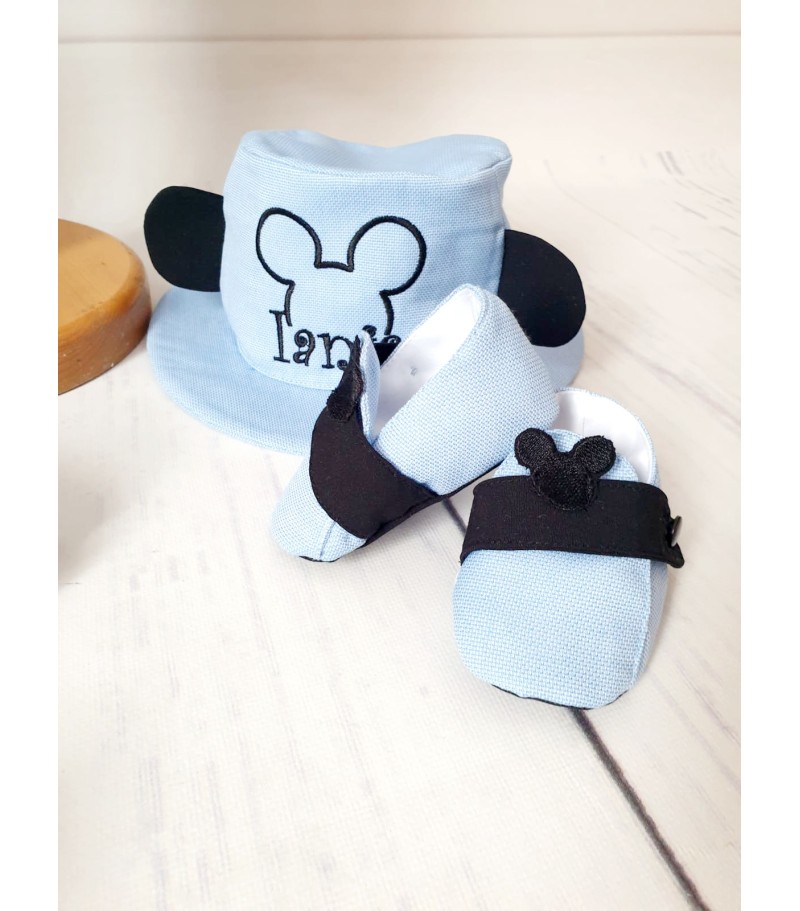 Mickey blue summer, Trusou complet botez baieti cu body