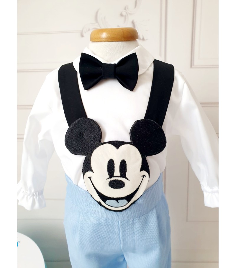 Mickey blue summer, Trusou complet botez baieti cu body