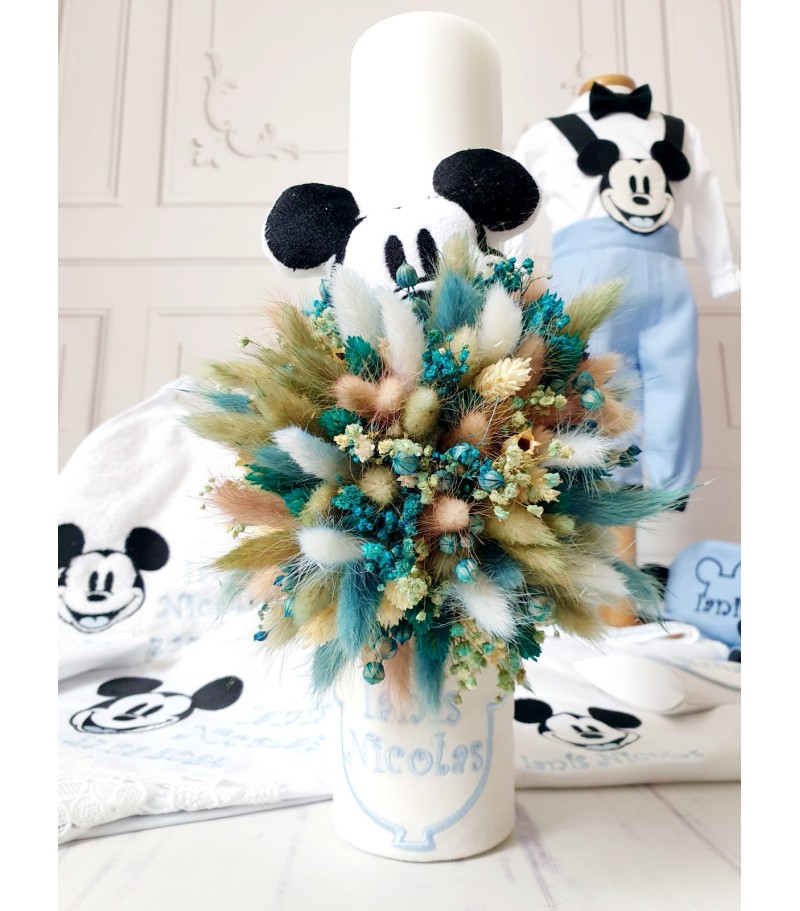 Mickey blue summer, Trusou complet botez baieti cu body