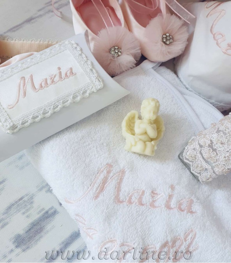 Cutie si trusou complet botez iarna Miss Pinkie