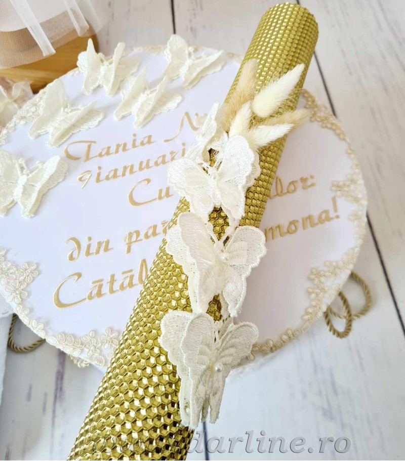 Lumanare botez aurie Gold