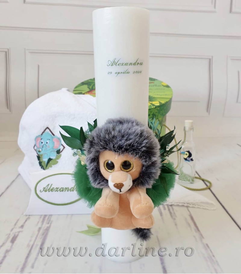 Lumanare botez Animale din Jungla Simba